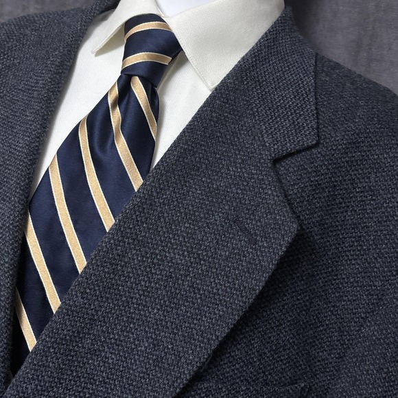 Alexander Lloyd Sport Coat 48R Blue Birdseye Blazer Jacket‎ Classic Casual